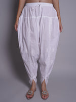 Load image into Gallery viewer, Seva Chikan Hand Embroidered White Cotton Lucknawi Chikankari Pant-SCL11037
