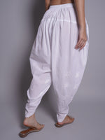 Load image into Gallery viewer, Seva Chikan Hand Embroidered White Cotton Lucknawi Chikankari Pant-SCL11037