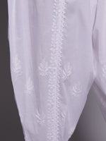 Load image into Gallery viewer, Seva Chikan Hand Embroidered White Cotton Lucknawi Chikankari Pant-SCL11037