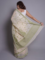 Load image into Gallery viewer, Seva Chikan Hand Embroidered Lemon Kota Lucknowi Chikankari Saree- SCL6073