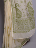 Load image into Gallery viewer, Seva Chikan Hand Embroidered Lemon Kota Lucknowi Chikankari Saree- SCL6073