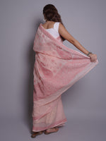 Load image into Gallery viewer, Seva Chikan Hand Embroidered Peach Kota Lucknowi Chikankari Saree- SCL6072