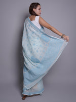Load image into Gallery viewer, Seva Chikan Hand Embroidered Blue Kota Lucknowi Chikankari Saree- SCL6075