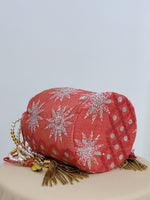 Load image into Gallery viewer, Seva Chikan Hand Embroidered Kota Lucknowi Chikankari Potali With Tasseled Gota Patti Work