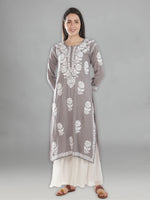Load image into Gallery viewer, Seva Chikan Hand Embroidered Modal Cotton Lucknowi Chikankari Kurta