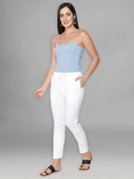 Load image into Gallery viewer, Seva Chikan Hand Embroidered White Cotton Lucknawi Chikankari Pant-SCL11006