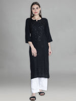 Load image into Gallery viewer, Seva Chikan Hand Embroidered Rayon Lucknowi Chikankari Kurta