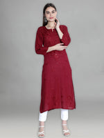 Load image into Gallery viewer, Seva Chikan Hand Embroidered Rayon Lucknowi Chikankari Kurta