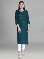 Load image into Gallery viewer, Seva Chikan Hand Embroidered Rayon Lucknowi Chikankari Kurta