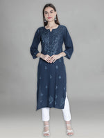 Load image into Gallery viewer, Seva Chikan Hand Embroidered Rayon Lucknowi Chikankari Kurta