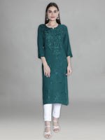 Load image into Gallery viewer, Seva Chikan Hand Embroidered Rayon Lucknowi Chikankari Kurta