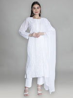 Load image into Gallery viewer, Seva Chikan Chiffon Plain Dupatta