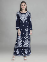 Load image into Gallery viewer, Seva Chikan Hand Embroidered Modal Cotton Chikankari Kurta With Palazzo