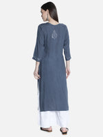 Load image into Gallery viewer, Seva Chikan Hand Embroidered Rayon Lucknowi Chikankari Kurta