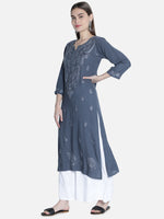 Load image into Gallery viewer, Seva Chikan Hand Embroidered Rayon Lucknowi Chikankari Kurta
