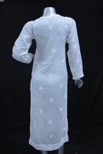 Load image into Gallery viewer, Seva Chikan Hand Embroidered White Cotton Lucknowi Chikan Kurta-SCL0696