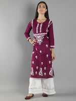 Load image into Gallery viewer, Seva Chikan Hand Embroidered Cotton Chikankari kurta