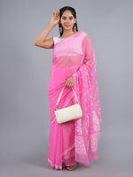 Load image into Gallery viewer, Seva Chikan Hand Embroidered Dark Pink Georgette Lucknowi Chikankari Saree- SCL6065