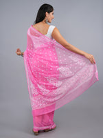 Load image into Gallery viewer, Seva Chikan Hand Embroidered Dark Pink Georgette Lucknowi Chikankari Saree- SCL6065