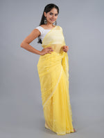 Load image into Gallery viewer, Seva Chikan Hand Embroidered Yellow Georgette Lucknowi Chikankari Saree- SCL6061