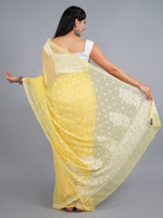Load image into Gallery viewer, Seva Chikan Hand Embroidered Yellow Georgette Lucknowi Chikankari Saree- SCL6061