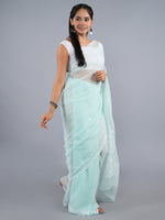 Load image into Gallery viewer, Seva Chikan Hand Embroidered Light Green Georgette Lucknowi Chikankari Saree- SCL6063