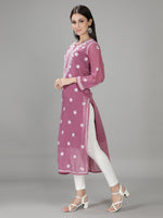 Load image into Gallery viewer, Seva Chikan Hand Embroidered Georgette Chikankari Kurta With Slip
