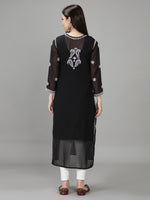Load image into Gallery viewer, Seva Chikan Hand Embroidered Georgette Chikankari Kurta With Slip