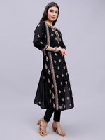 Load image into Gallery viewer, Seva Chikan Hand Embroidered Black Cotton Lucknowi Chikankari Kurta