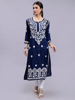 Load image into Gallery viewer, Seva Chikan Hand Embroidered Modal Cotton Lucknowi Chikankari Kurta