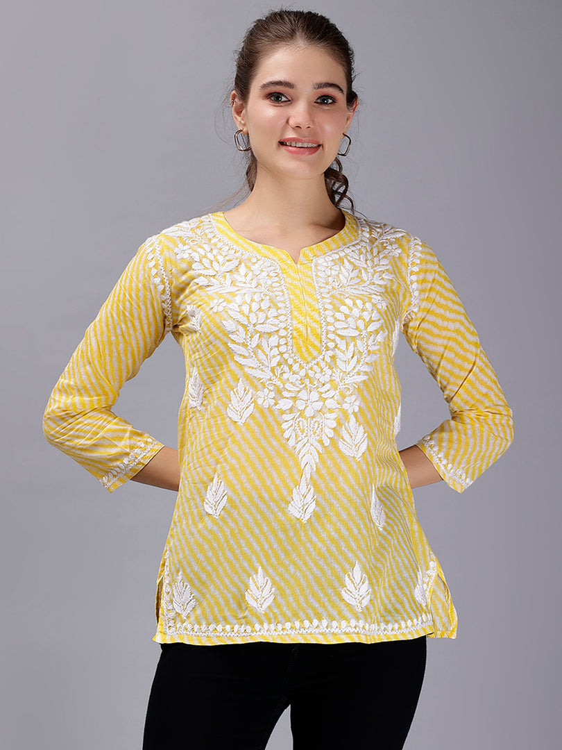 Seva Chikan Hand Embroidered Mal-Mal Lucknowi Chikankari Top