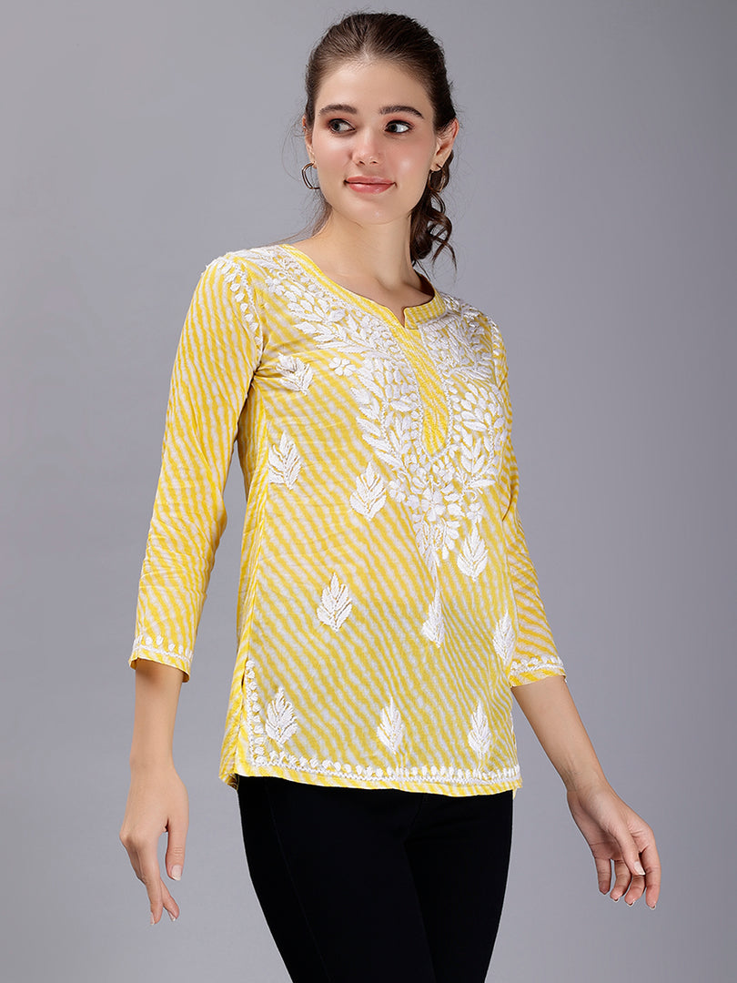 Seva Chikan Hand Embroidered Mal-Mal Lucknowi Chikankari Top