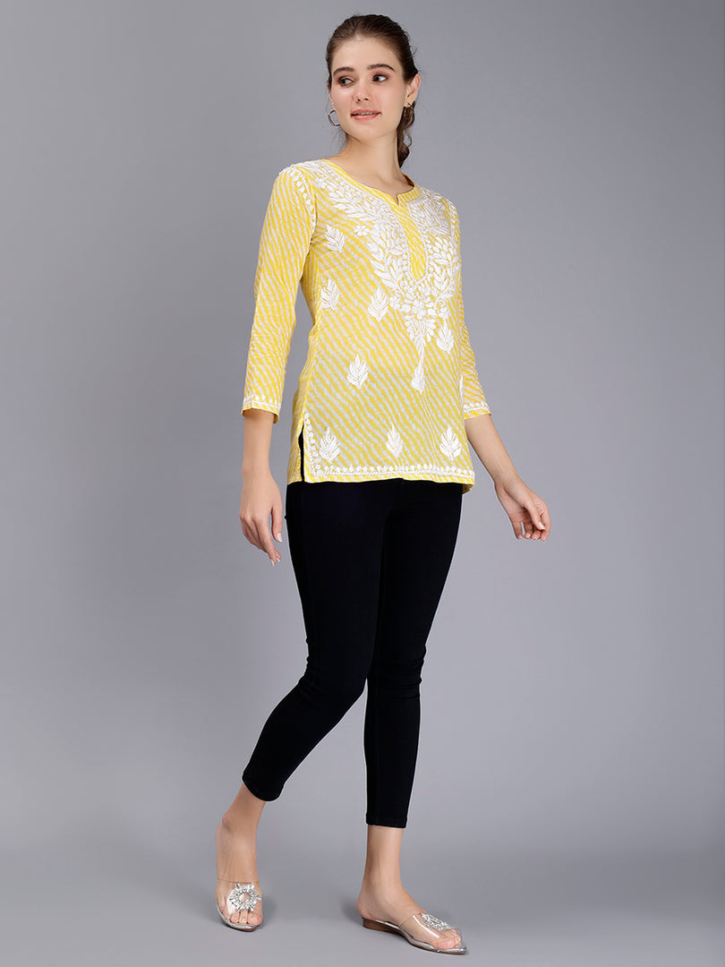 Seva Chikan Hand Embroidered Mal-Mal Lucknowi Chikankari Top