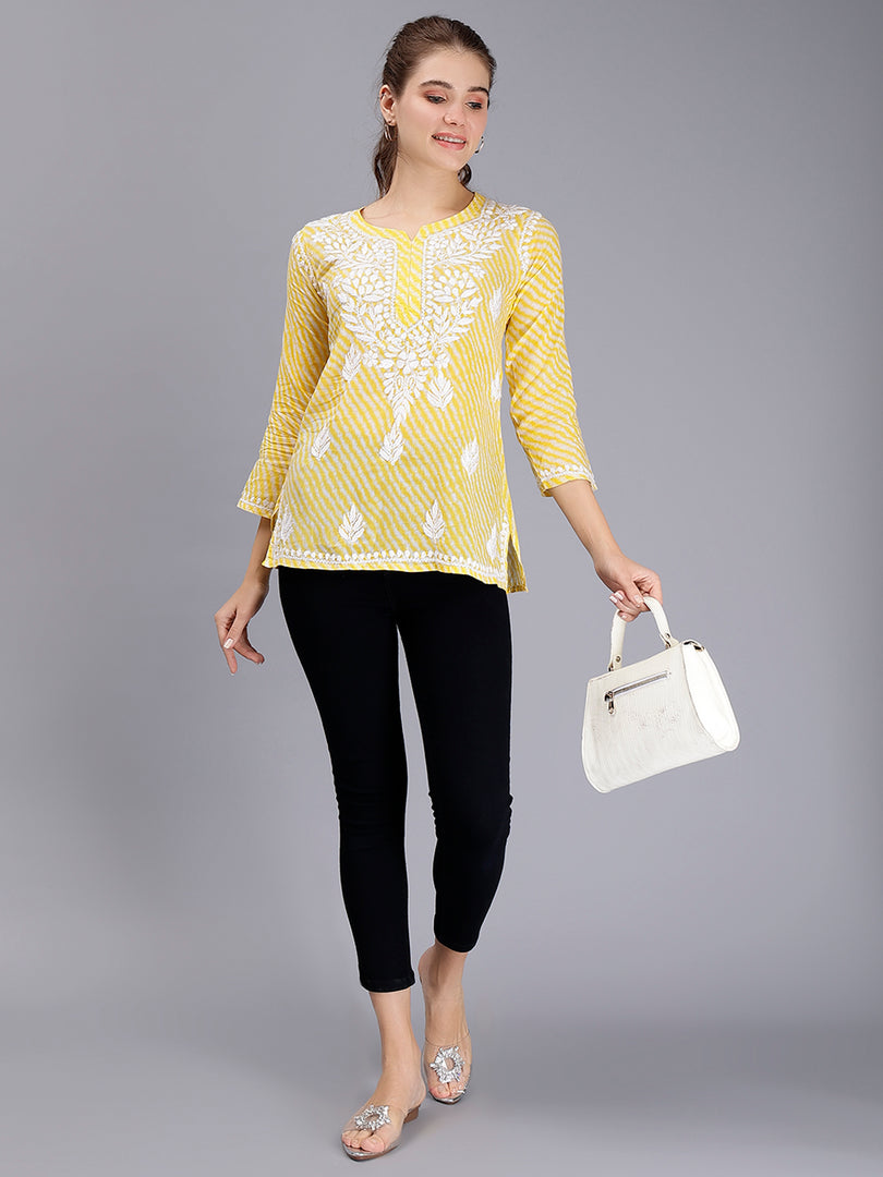 Seva Chikan Hand Embroidered Mal-Mal Lucknowi Chikankari Top