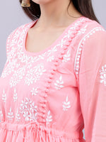 Load image into Gallery viewer, Seva Chikan Hand Embroidered Georgette Lucknowi Chikankari Top With Slip