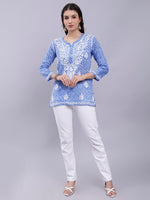Load image into Gallery viewer, Seva Chikan Hand Embroidered Mal-Mal Lucknowi Chikankari Top