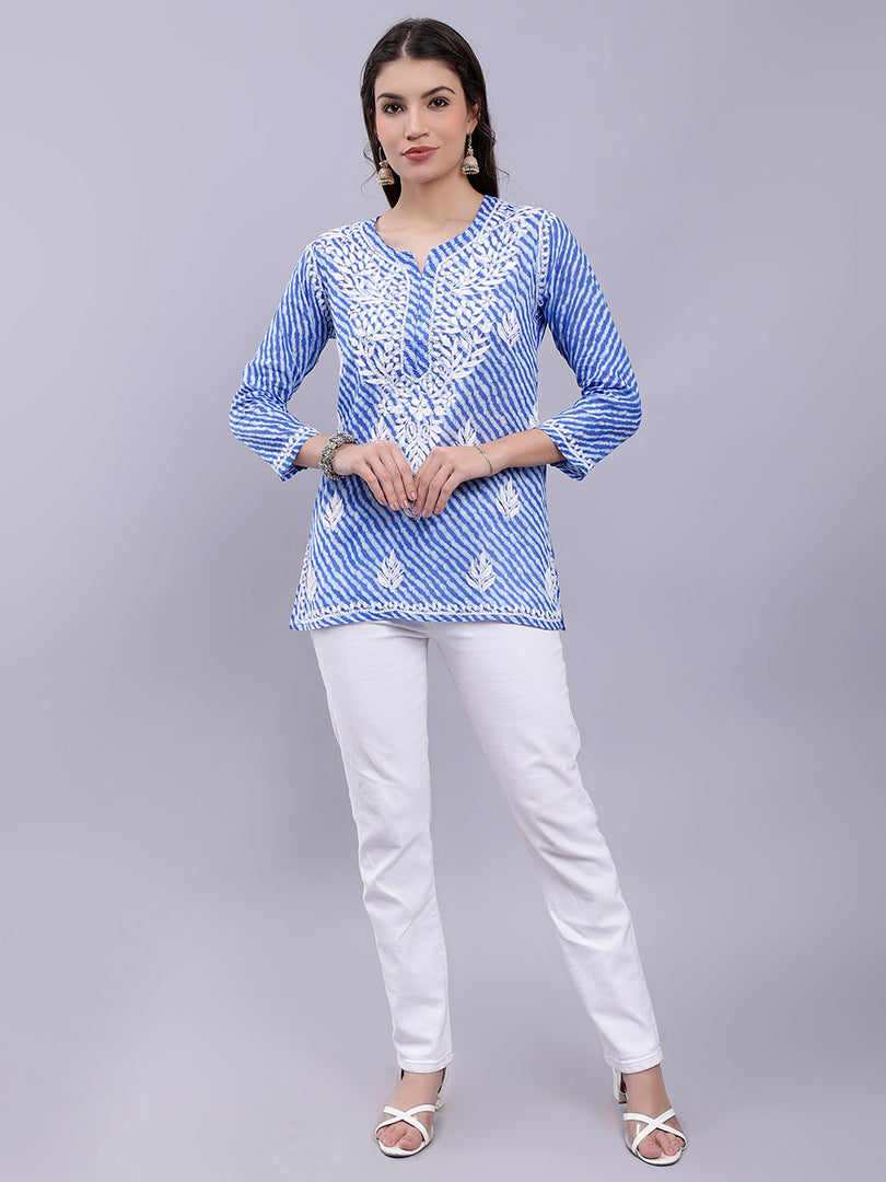 Seva Chikan Hand Embroidered Mal-Mal Lucknowi Chikankari Top