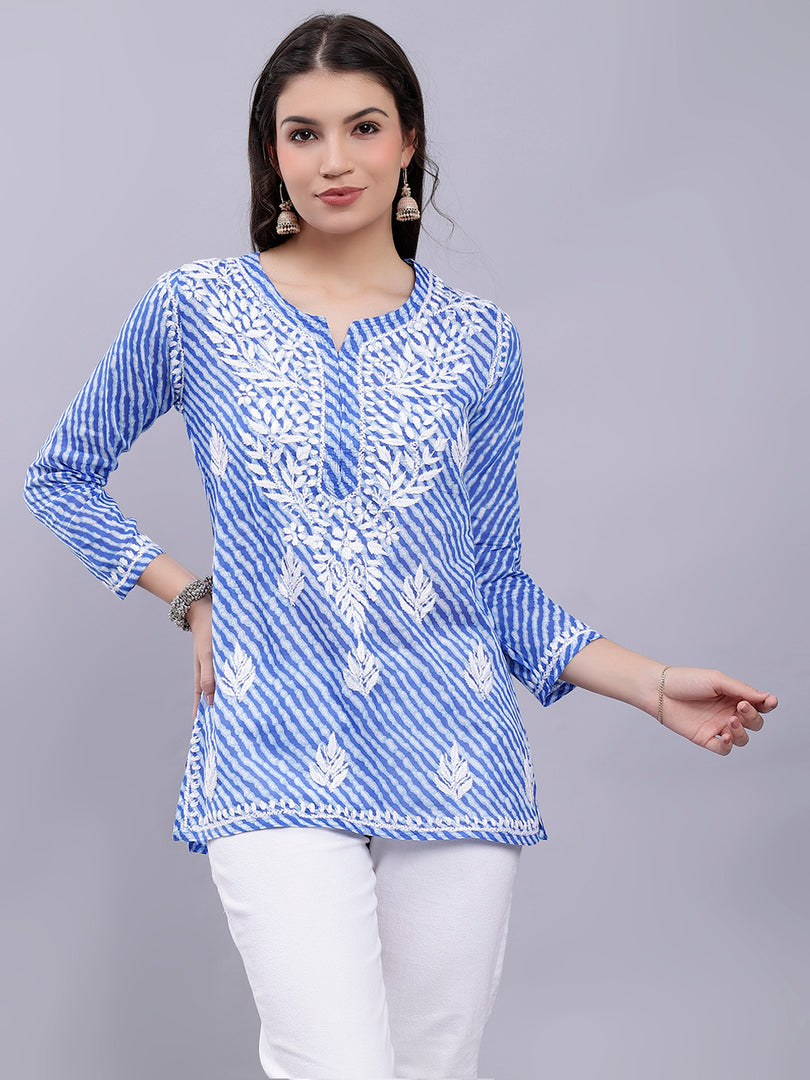 Seva Chikan Hand Embroidered Mal-Mal Lucknowi Chikankari Top