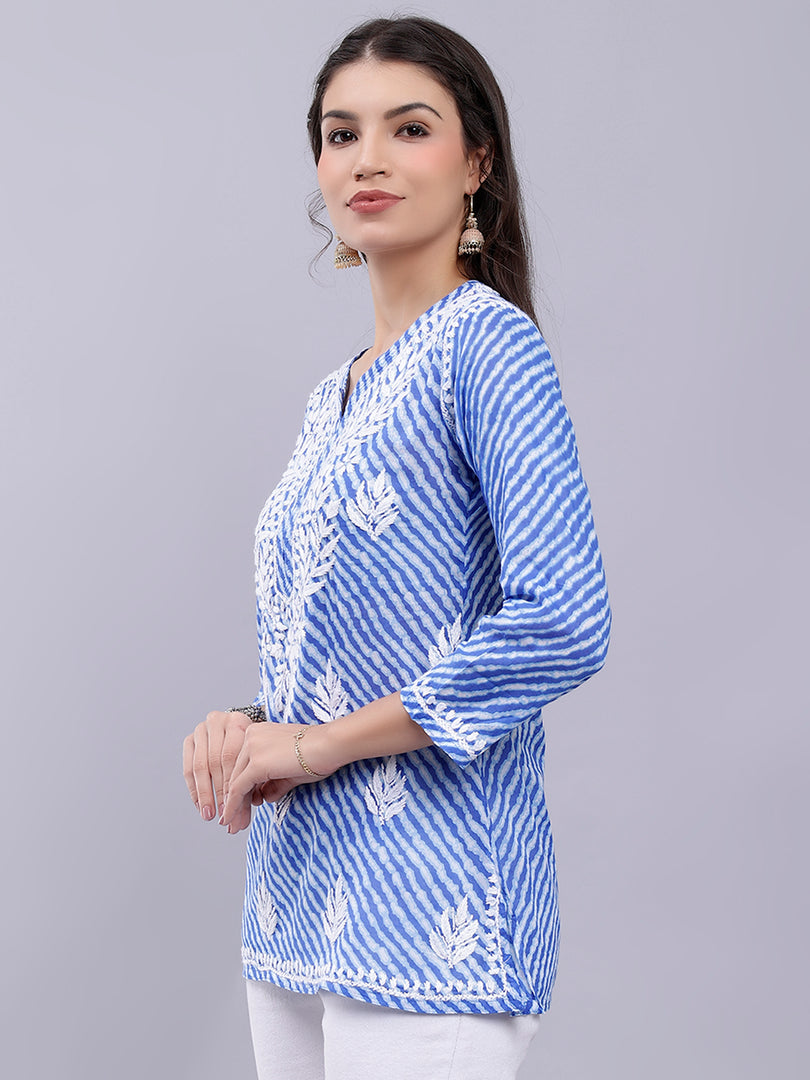 Seva Chikan Hand Embroidered Mal-Mal Lucknowi Chikankari Top