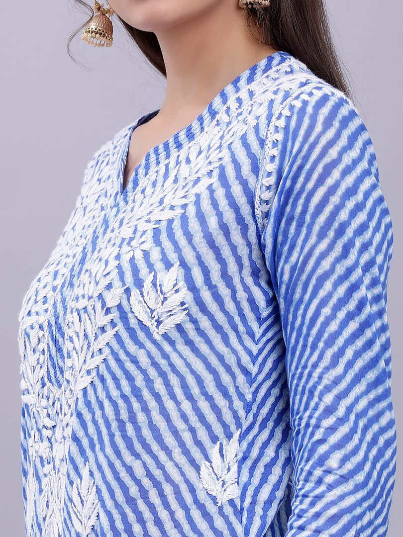Seva Chikan Hand Embroidered Mal-Mal Lucknowi Chikankari Top