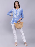 Load image into Gallery viewer, Seva Chikan Hand Embroidered Mal-Mal Lucknowi Chikankari Top