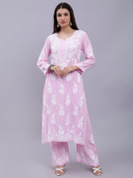 Load image into Gallery viewer, Seva Chikan Hand Embroidered Modal Lucknowi Chikankari Kurta Set