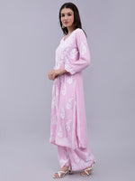 Load image into Gallery viewer, Seva Chikan Hand Embroidered Modal Lucknowi Chikankari Kurta Set
