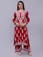 Load image into Gallery viewer, Seva Chikan Hand Embroidered Modal Lucknowi Chikankari Kurta Set