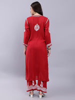 Load image into Gallery viewer, Seva Chikan Hand Embroidered Modal Lucknowi Chikankari Kurta Set