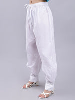 Load image into Gallery viewer, Seva Chikan Hand Embroidered Lucknowi Chikankari Black Cotton Top and White Afghani Salwar Set for Women SCL8032