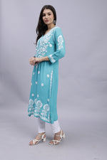 Load image into Gallery viewer, Seva Chikan Hand Embroidered Modal Cotton Lucknowi Chikankari Kurta