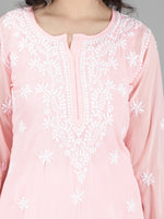 Load image into Gallery viewer, Seva Chikan Hand Embroidered Georgette Chikankari Kurta With Slip