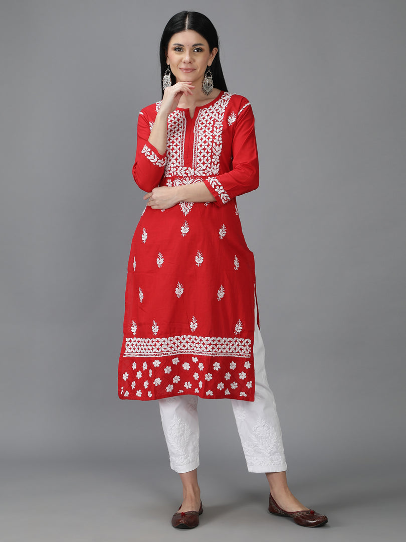 Seva Chikan Hand Embroidered Cotton Chikankari Kurta