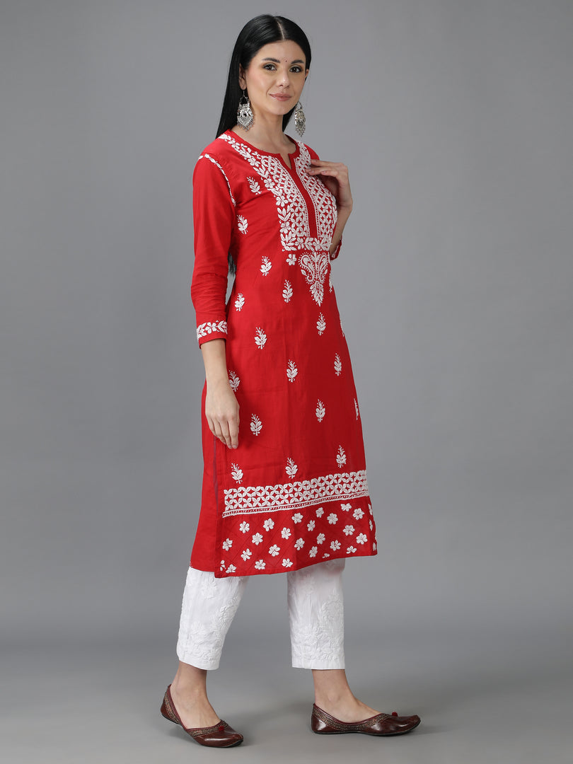 Seva Chikan Hand Embroidered Cotton Chikankari Kurta